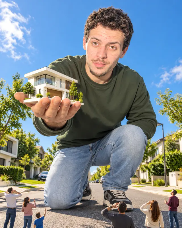 La casa en la palma, imagen hecha con este prompt