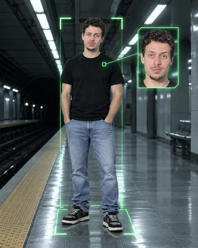 Escaneo en el subte, imagen hecha con este prompt